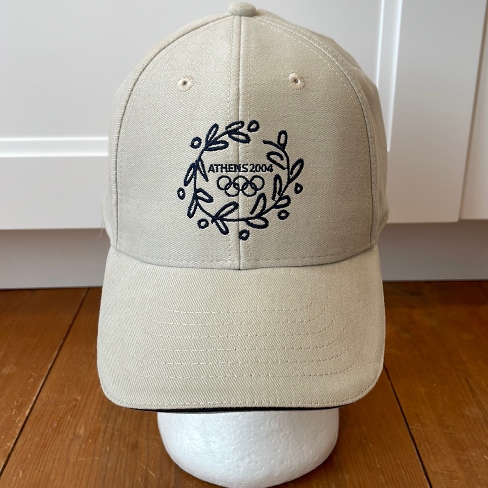 Athens 2004 hat, Olympics Official Licensed, off-white beige, embroidered